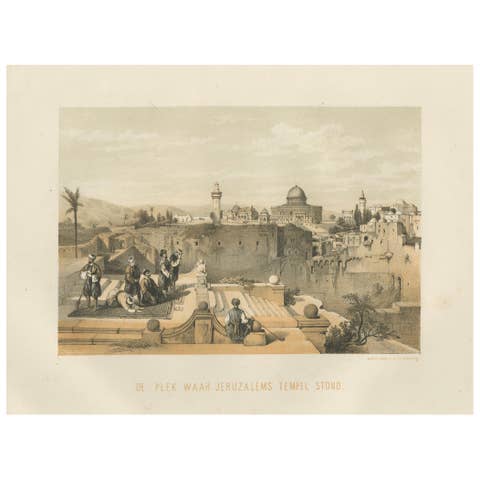 Chromolithograph of the Temple Mount in Jerusalem – Historical View of 1862