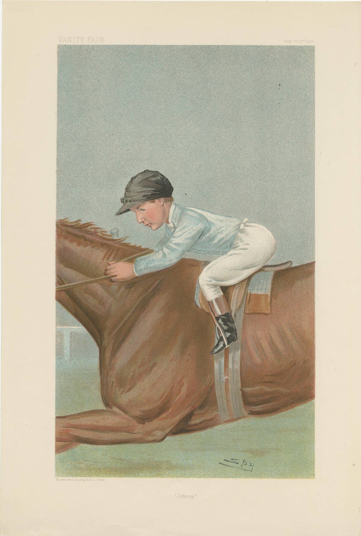 Chromolithograph Vanity Fair Caricature Jockey Print 'Johnny'