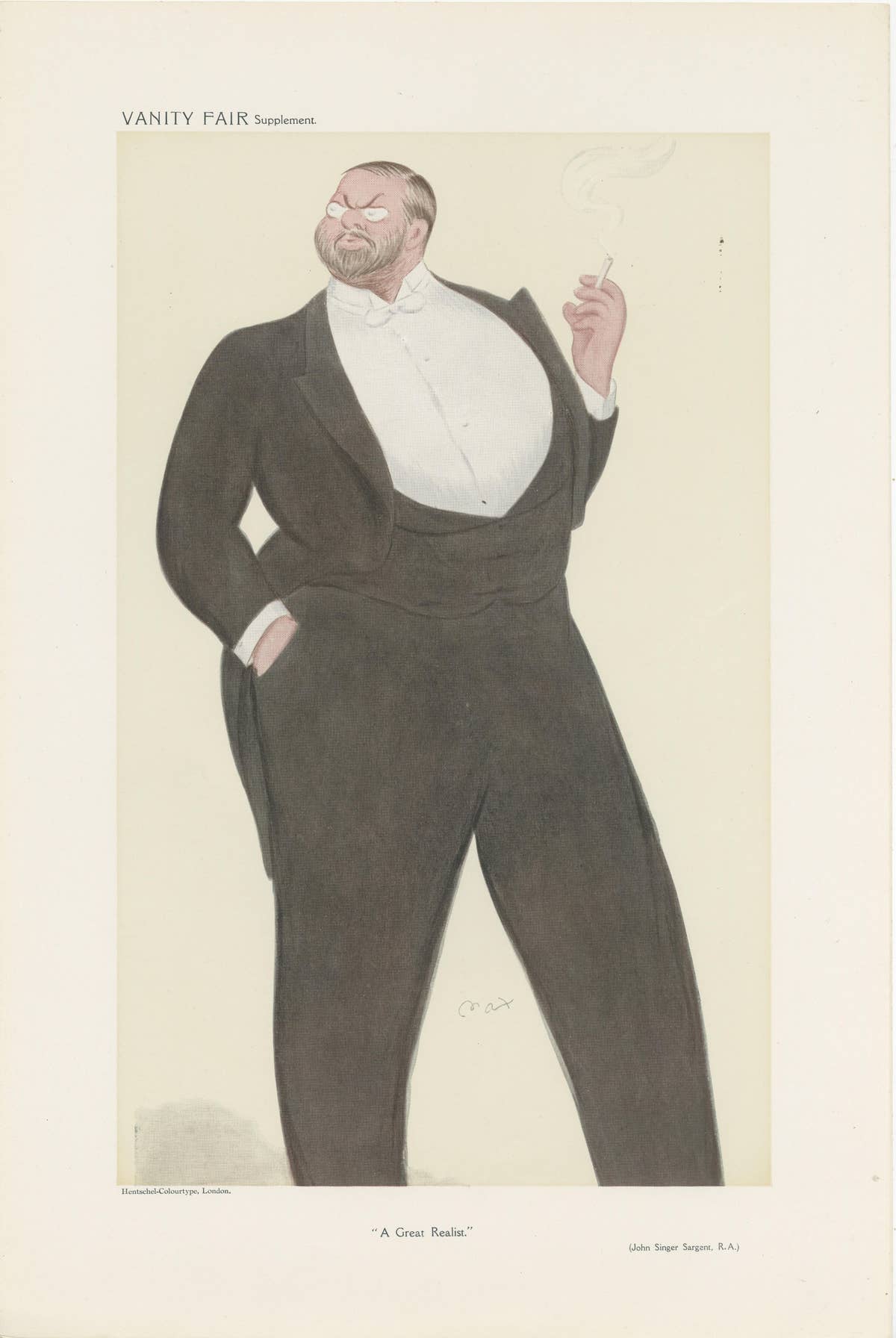 Chromolithograph Vanity Fair Caricature Print 'a Great Realist'