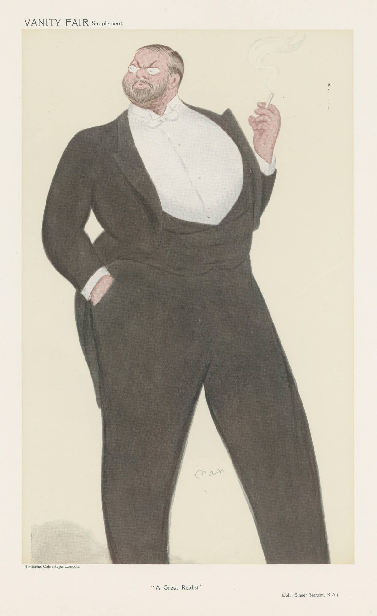 Chromolithograph Vanity Fair Caricature Print 'a Great Realist'