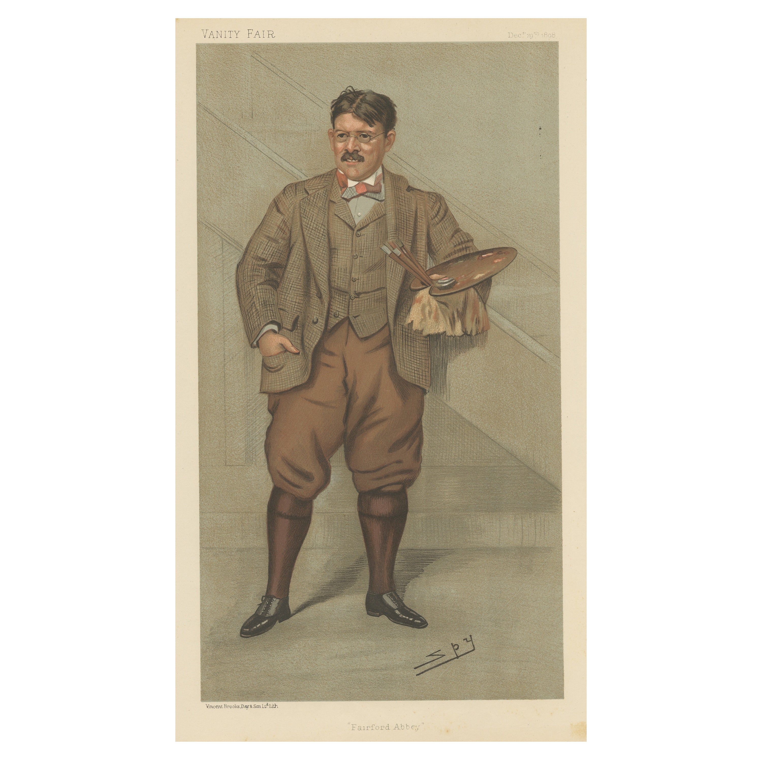 Chromolithograph Vanity Fair Keramikdruck Fairford Abbey, 1898