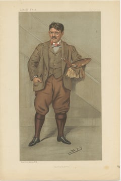 Chromolithograph Vanity Fair Caricature Print Fairford Abbey, 1898