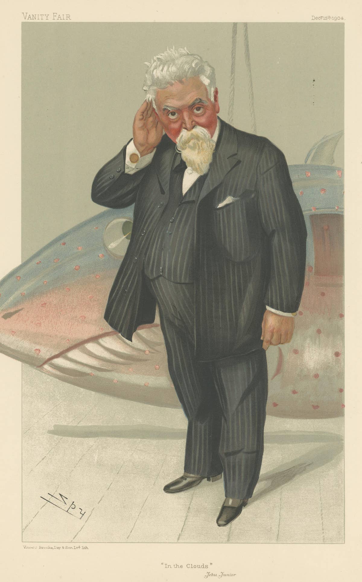 Chromolithograph Vanity Fair Caricature Print 'In the Clouds'