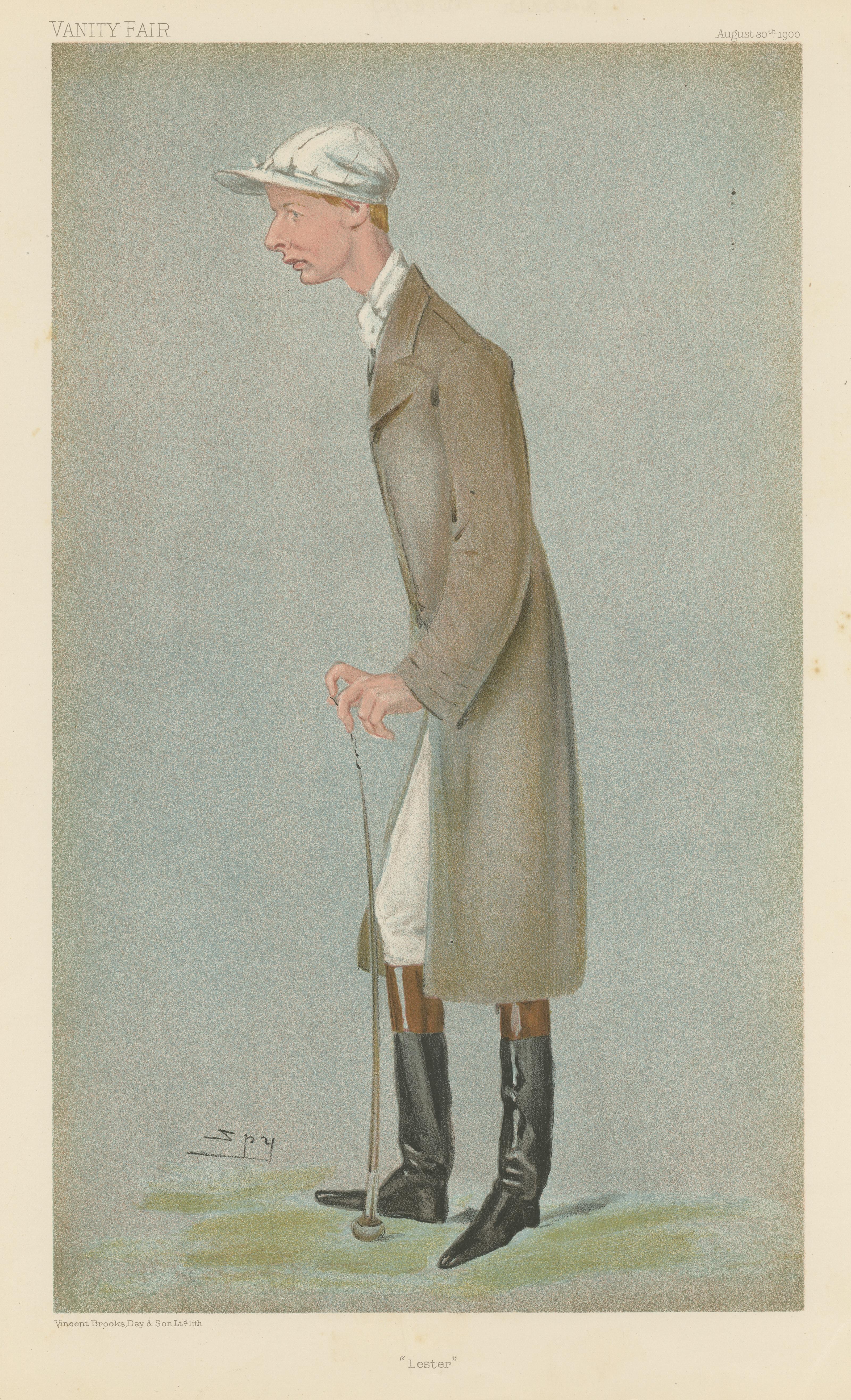 Chromolithograph Vanity Fair Caricature Print 'Lester' In Good Condition For Sale In Langweer, NL