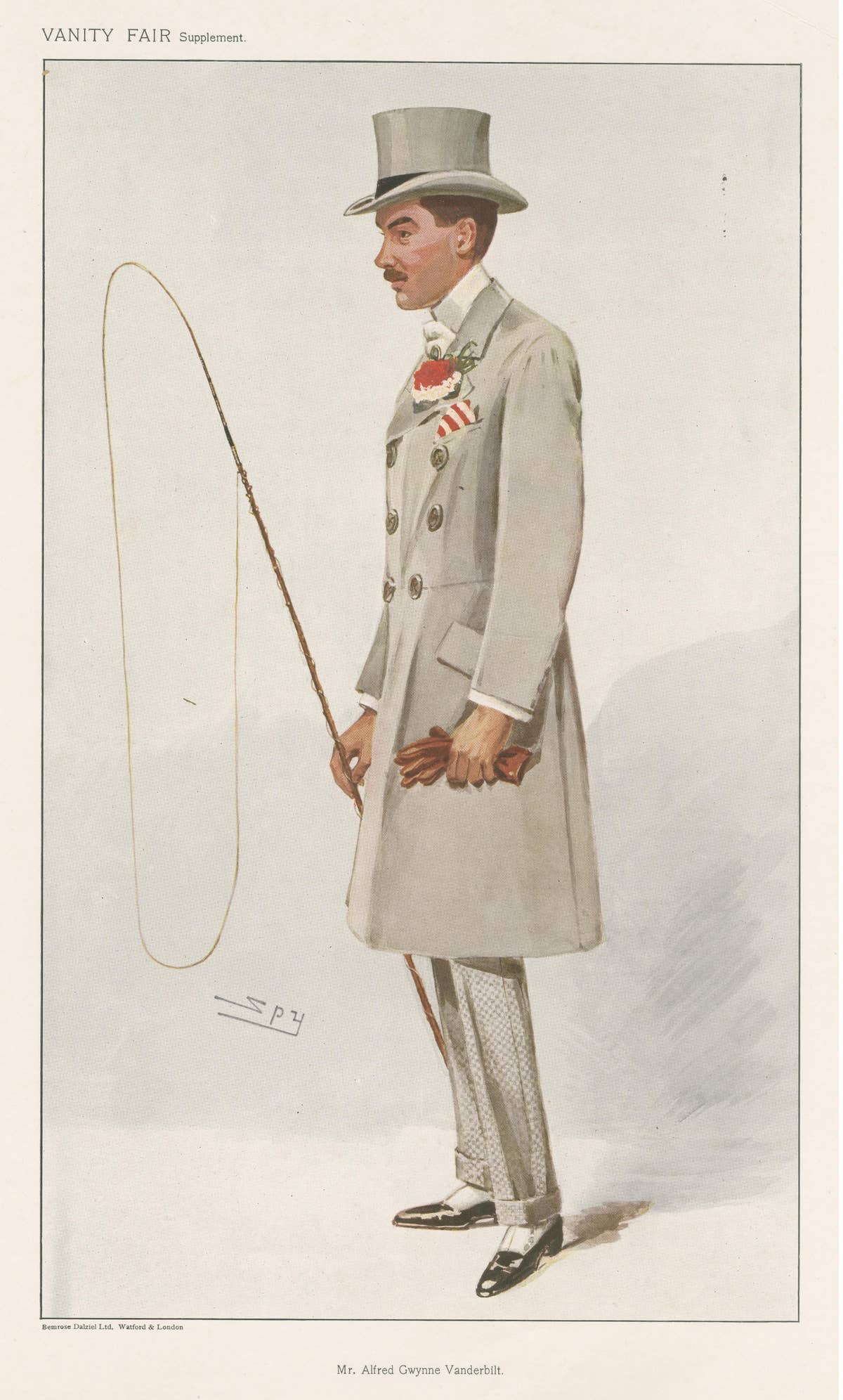 Chromolithograph Vanity Fair Caricature Print 'Mr. Alfred Gwynne Vanderbilt'