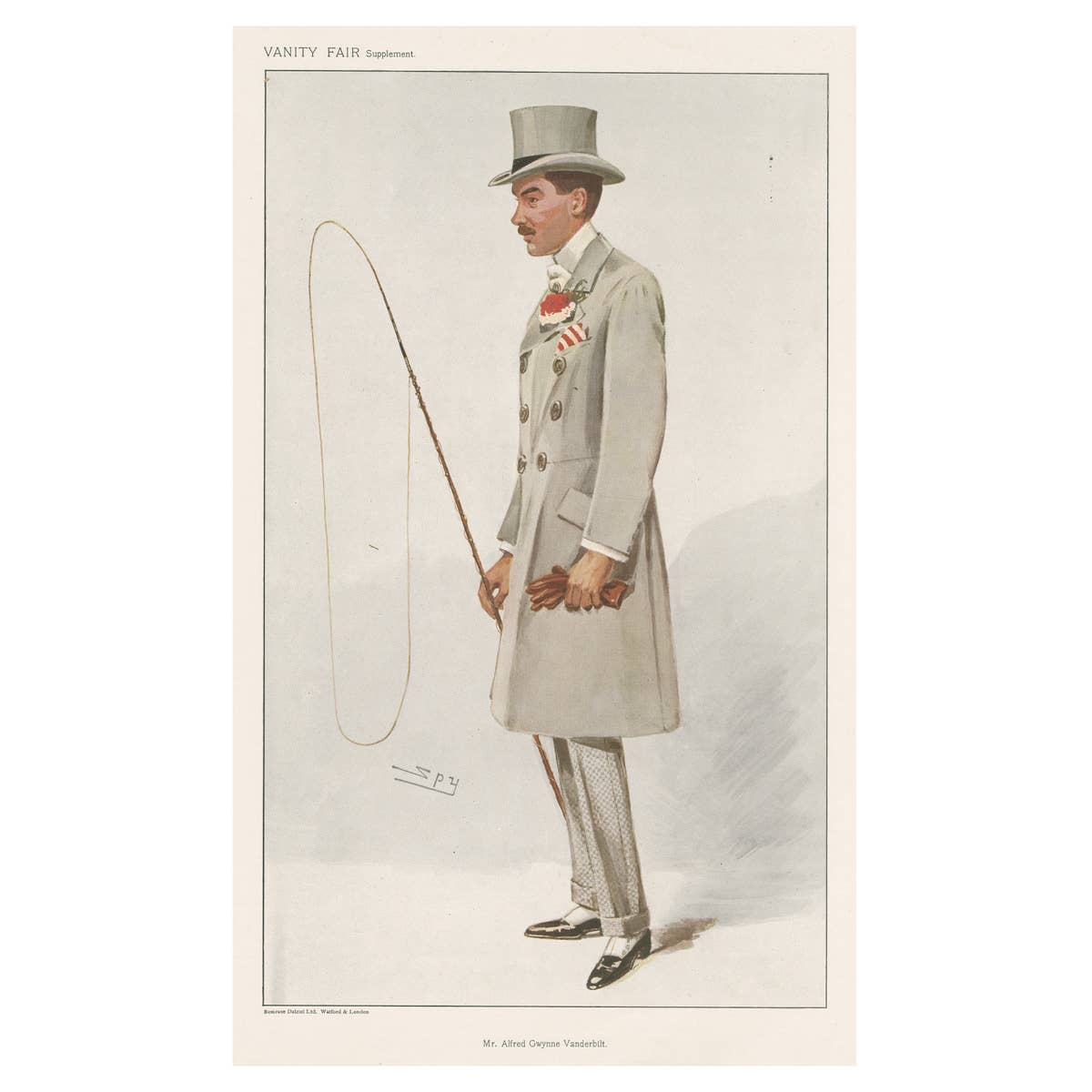 Chromolithograph Vanity Fair Caricature Print 'Mr. Alfred Gwynne Vanderbilt'