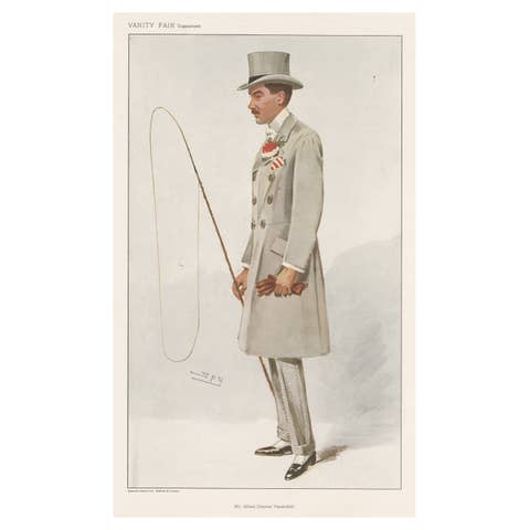 Chromolithograph Vanity Fair Caricature Print 'Mr. Alfred Gwynne Vanderbilt'