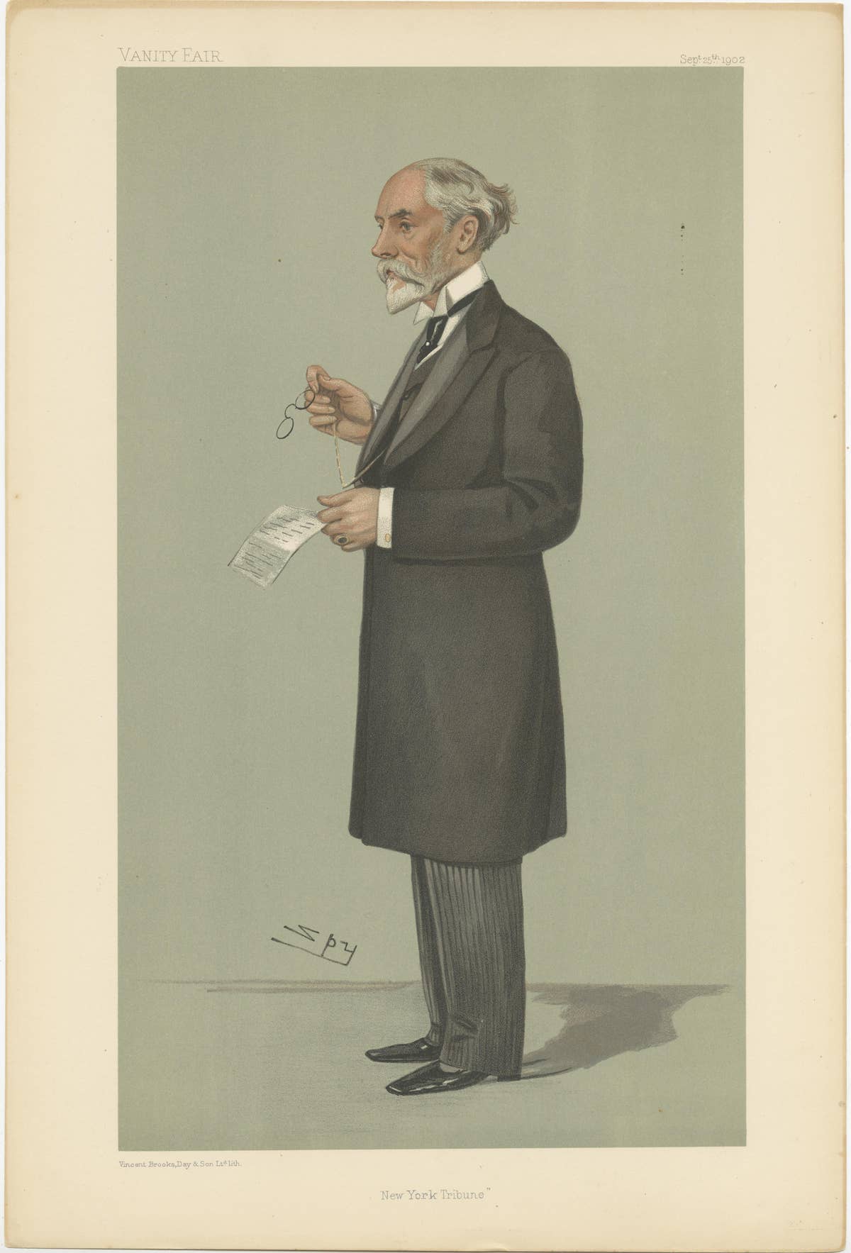 Chromolithograph Vanity Fair Caricature Print 'New York Tribune'