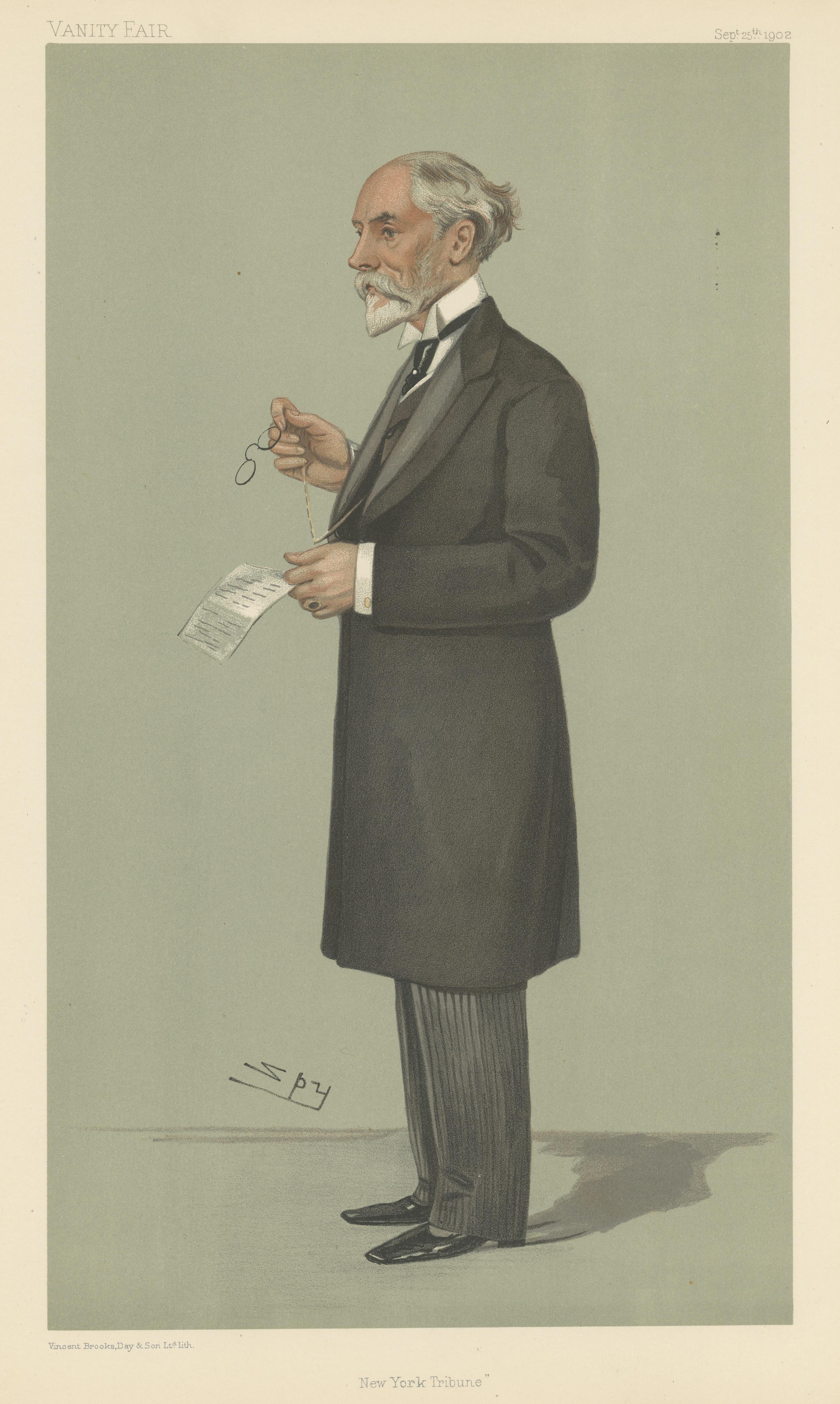 Chromolithograph Vanity Fair Caricature Print 'New York Tribune' In Good Condition For Sale In Langweer, NL
