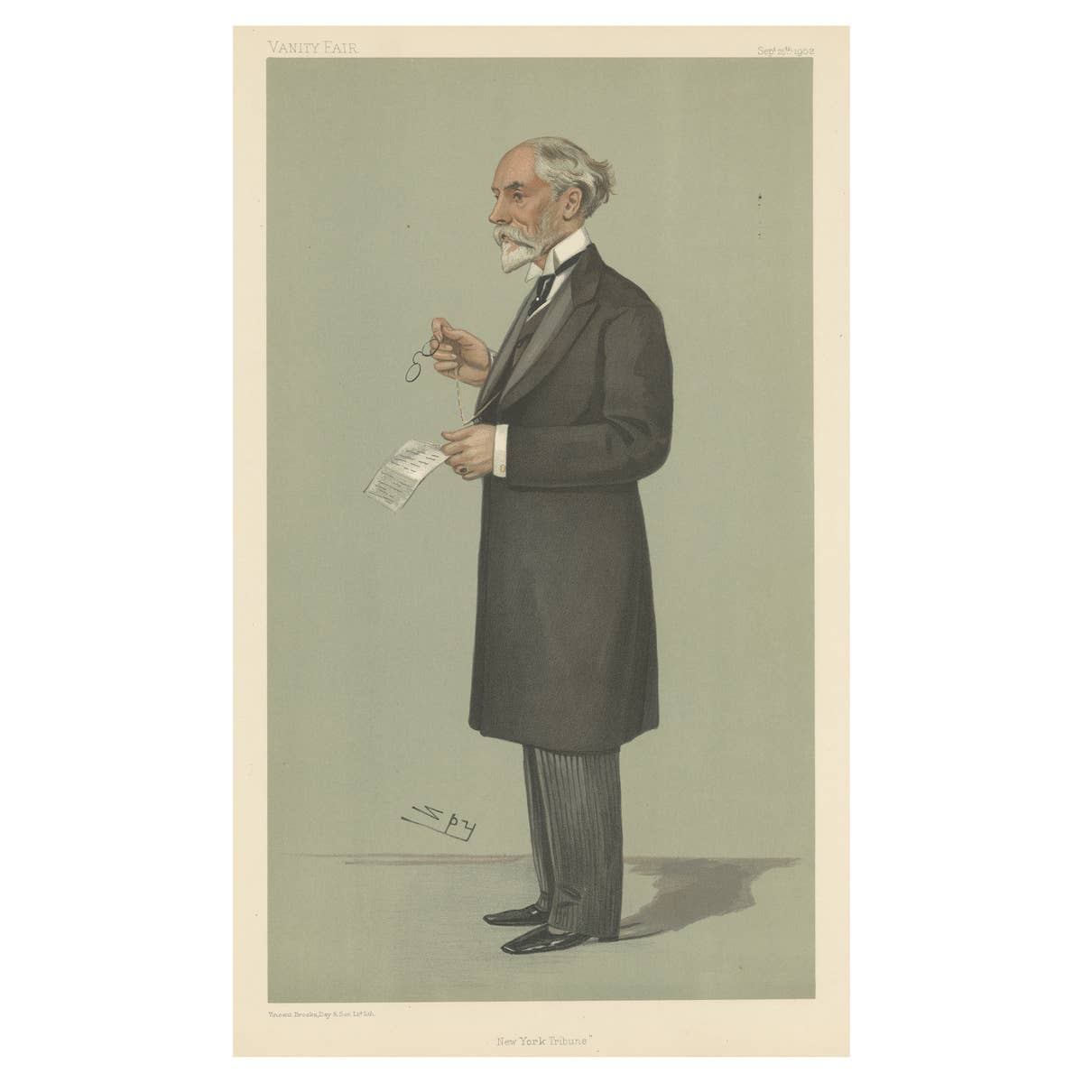 Chromolithograph Vanity Fair Caricature Print 'New York Tribune'