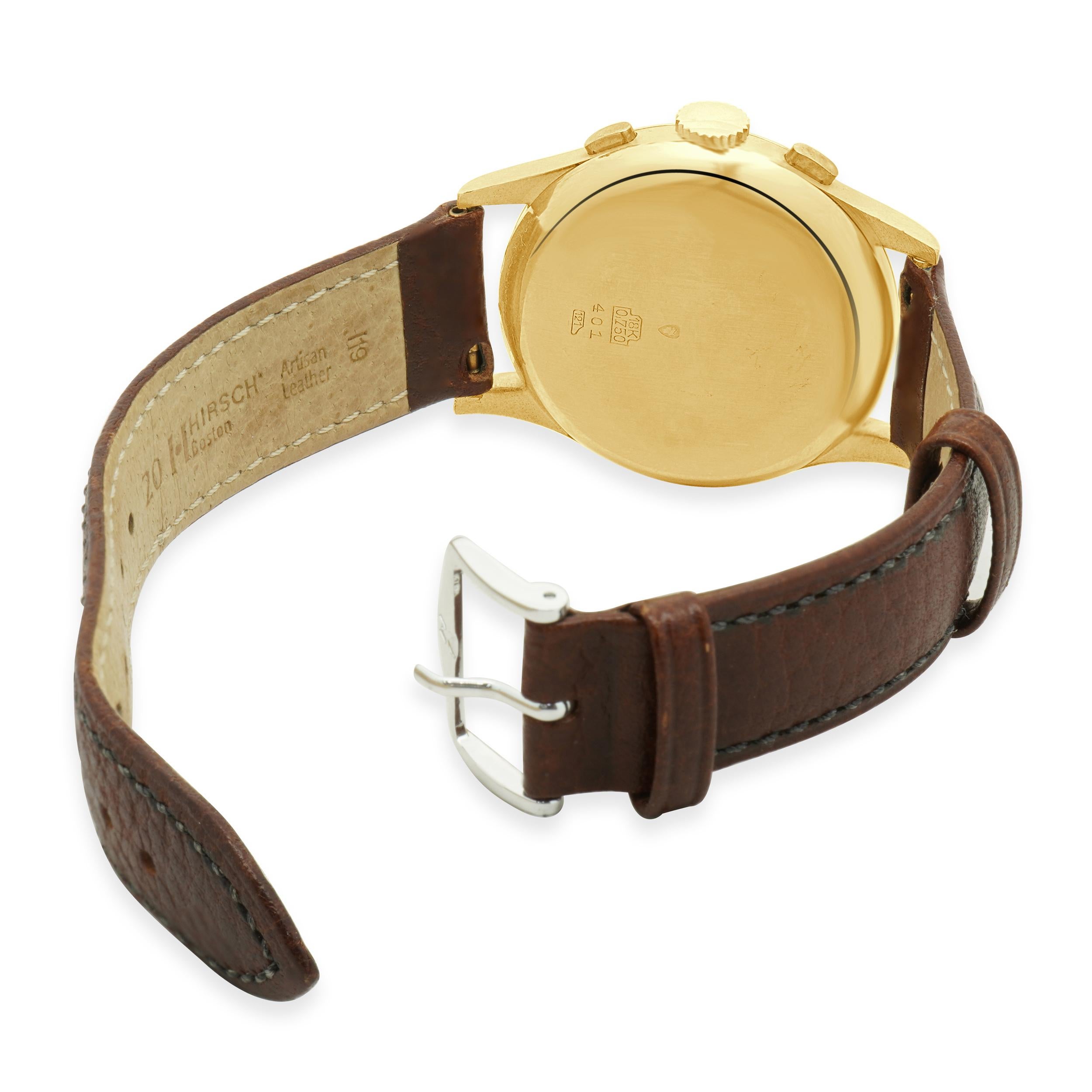 Women's or Men's Chronograph Suisse 18K Rose Gold Antimagnetic 37.5mm For Sale
