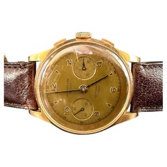 Montre chronographe suisse en or rose 18 carats à deux compteurs, antimagnétique