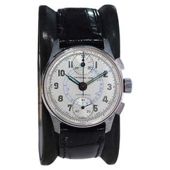 Chronograph Suisse Stahl Chronograph mit Original Zifferblatt 1940er Jahre