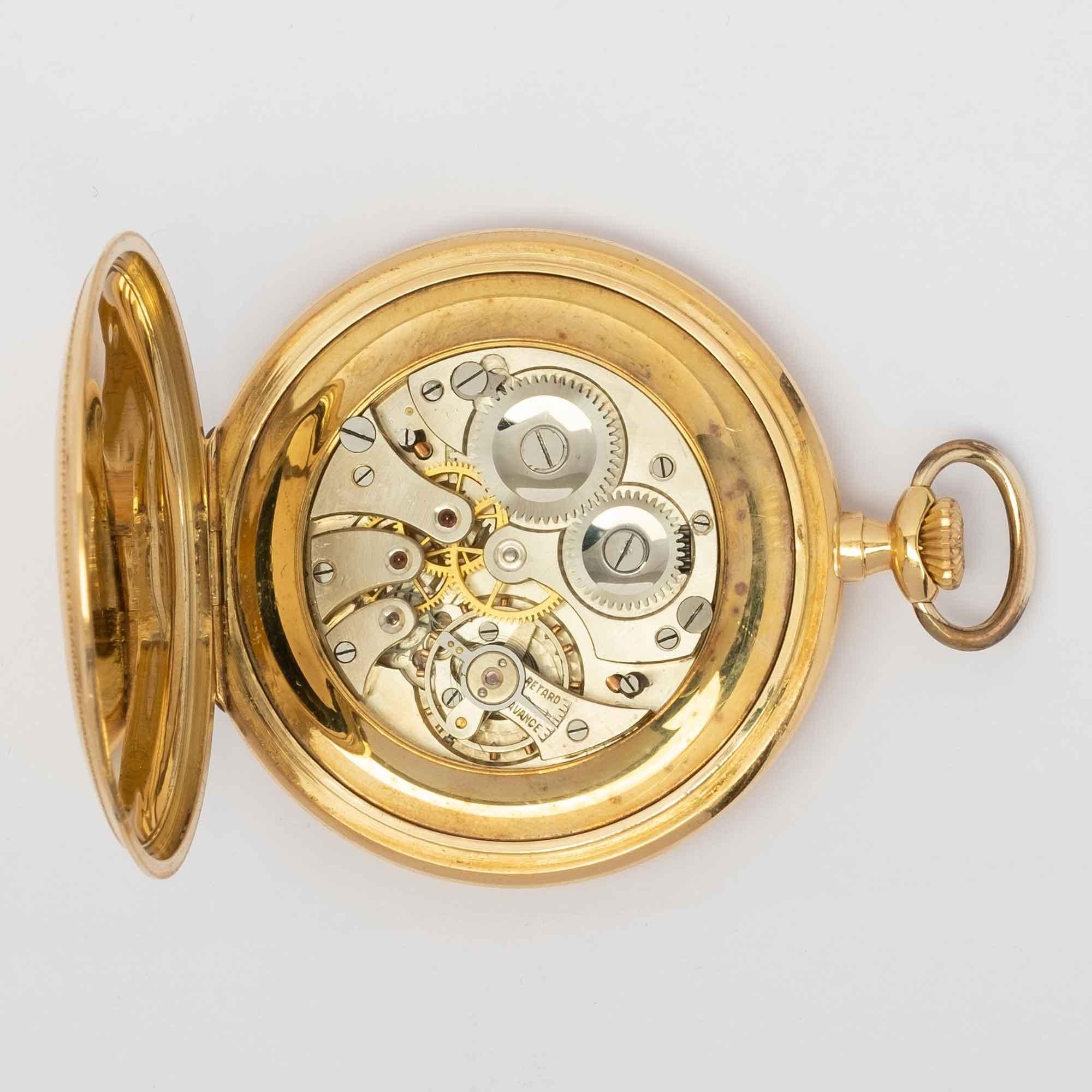 Art déco Chronomètre Corgemont Montre de poche en or 18ct - Début du 20e siècle en vente