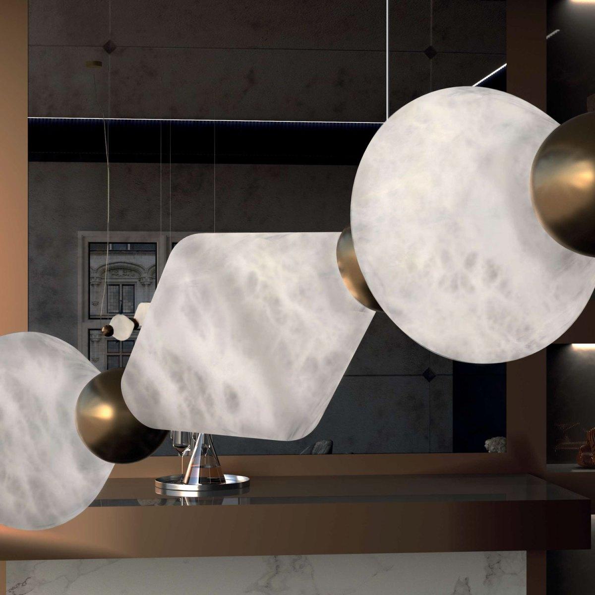 Modern Chronos Bronze Pendant Lamp by Alabastro Italiano For Sale