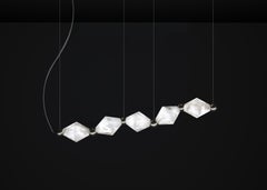 Chronos Brushed Black Metal Pendant Lamp by Alabastro Italiano