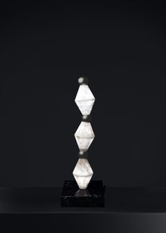 Chronos Brushed Black Table Lamp by Alabastro Italiano