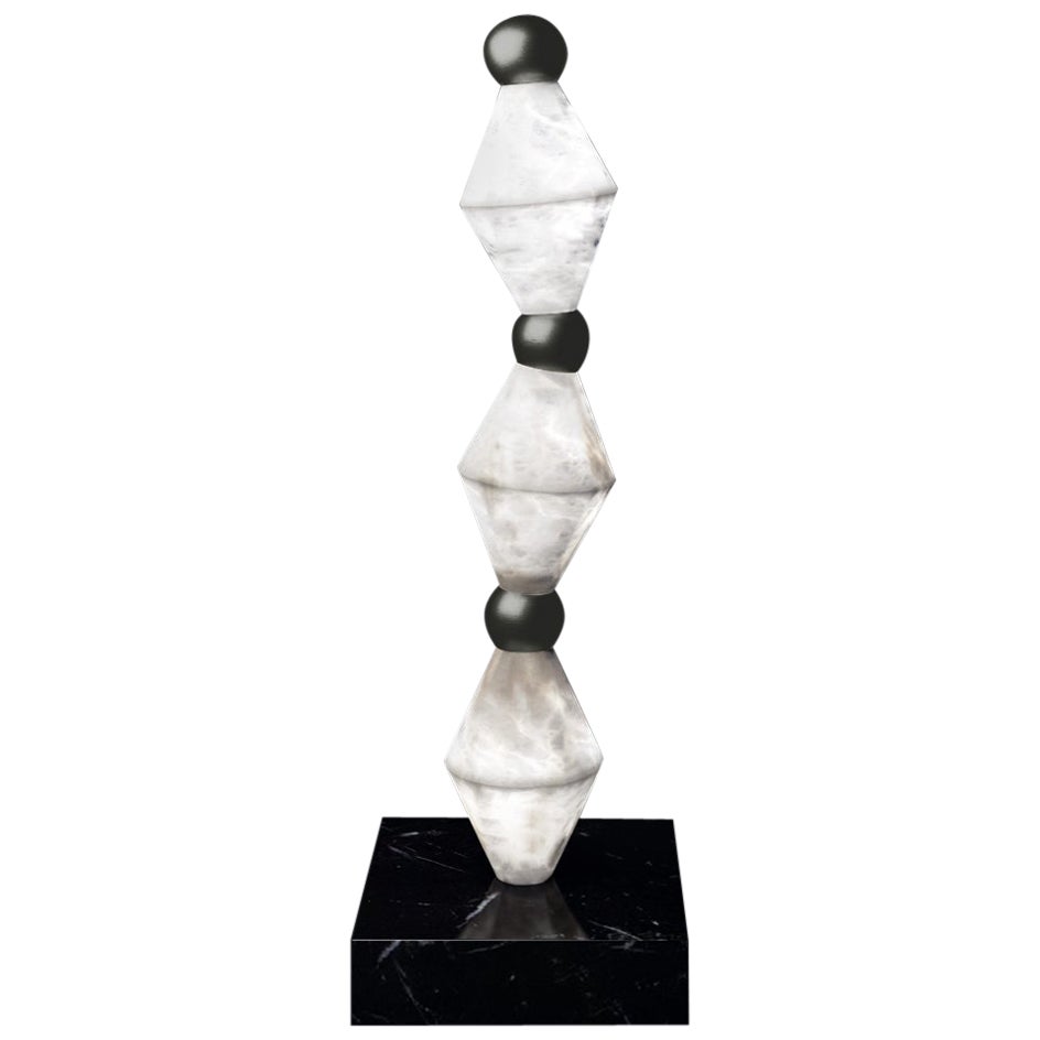 Lámpara de mesa Chronos Negro Cepillado by Alabastro Italiano en venta