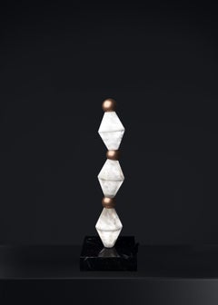 Lampada da tavolo Chronos in rame di Alabastro Italiano
