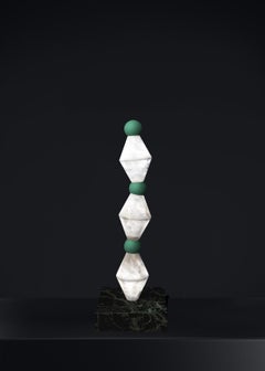 Chronos Freedom Green Table Lamp by Alabastro Italiano