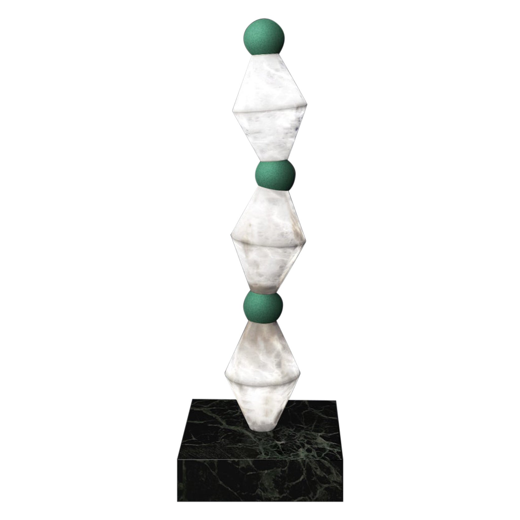 Chronos Freedom Green Table Lamp by Alabastro Italiano For Sale