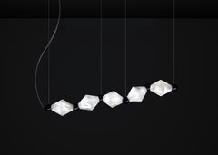 Chronos Shiny Black Metal Pendant Lamp by Alabastro Italiano