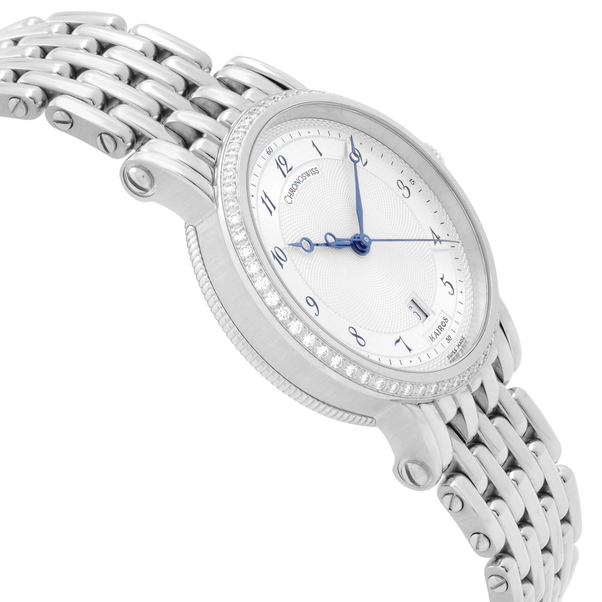 Chronoswiss Kairos Stahl Diamant Silber Zifferblatt Automatik Damenuhr CH2023D 1