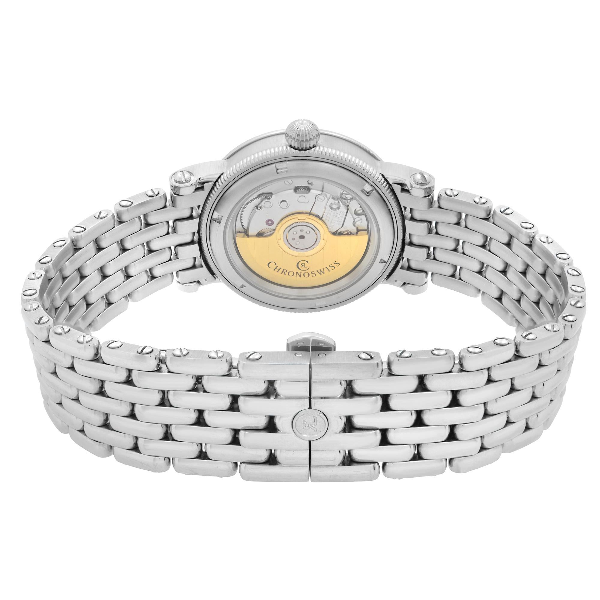 Chronoswiss Kairos Stahl Diamant Silber Zifferblatt Automatik Damenuhr CH2023D 2