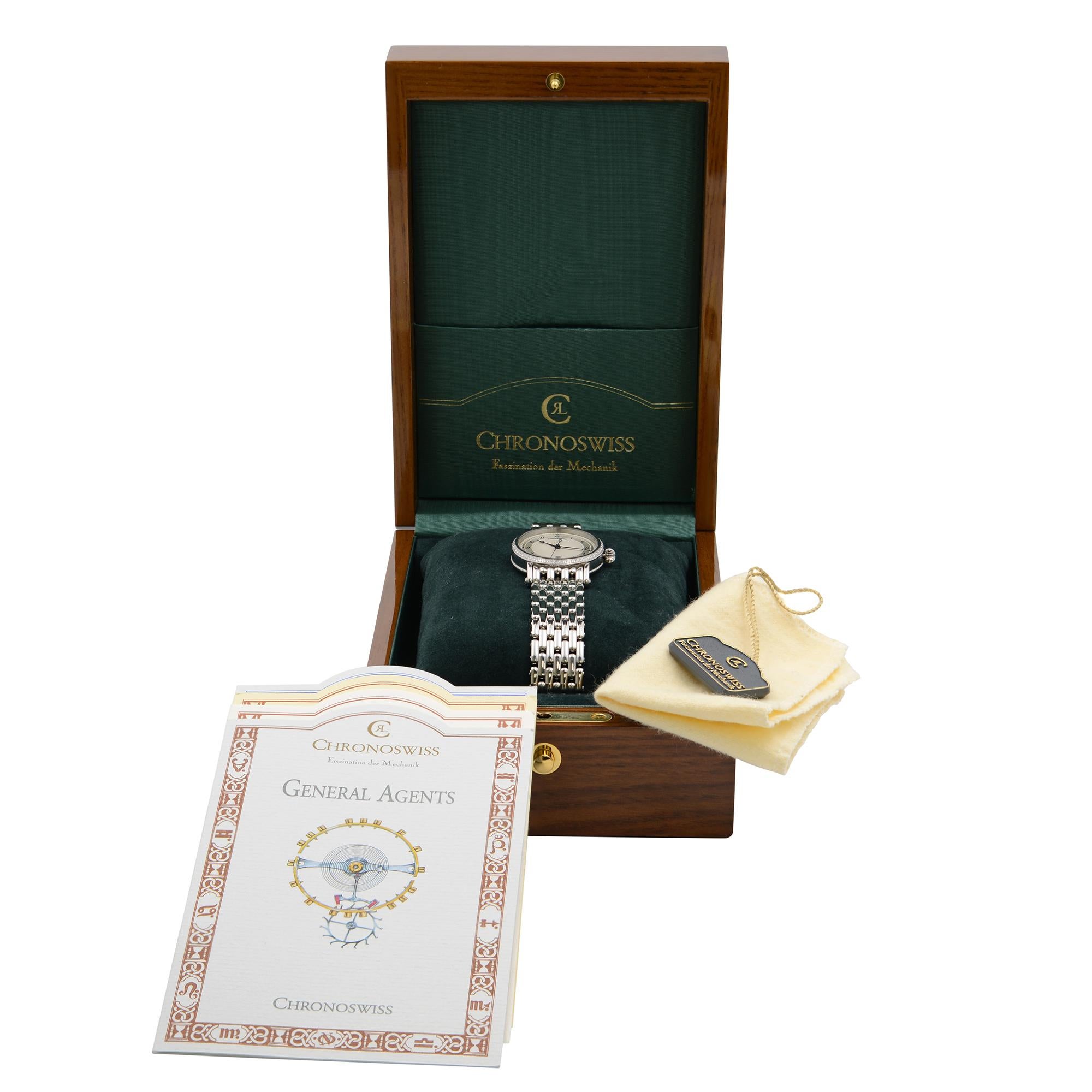 Chronoswiss Kairos Stahl Diamant Silber Zifferblatt Automatik Damenuhr CH2023D 4