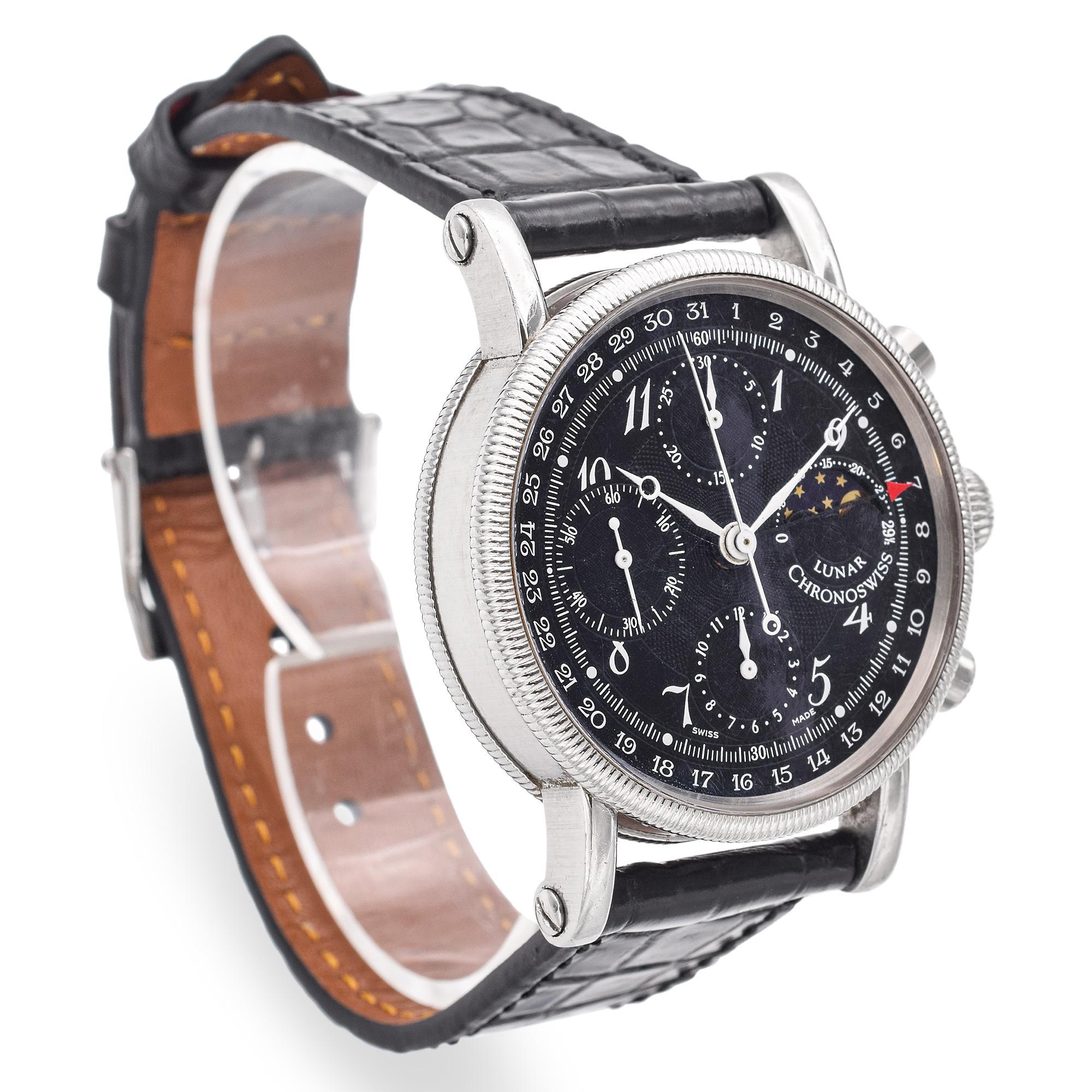 Chronoswiss Lunar Stainless Steel 38mm Automatic Men’s Watch CH7523 For Sale 1