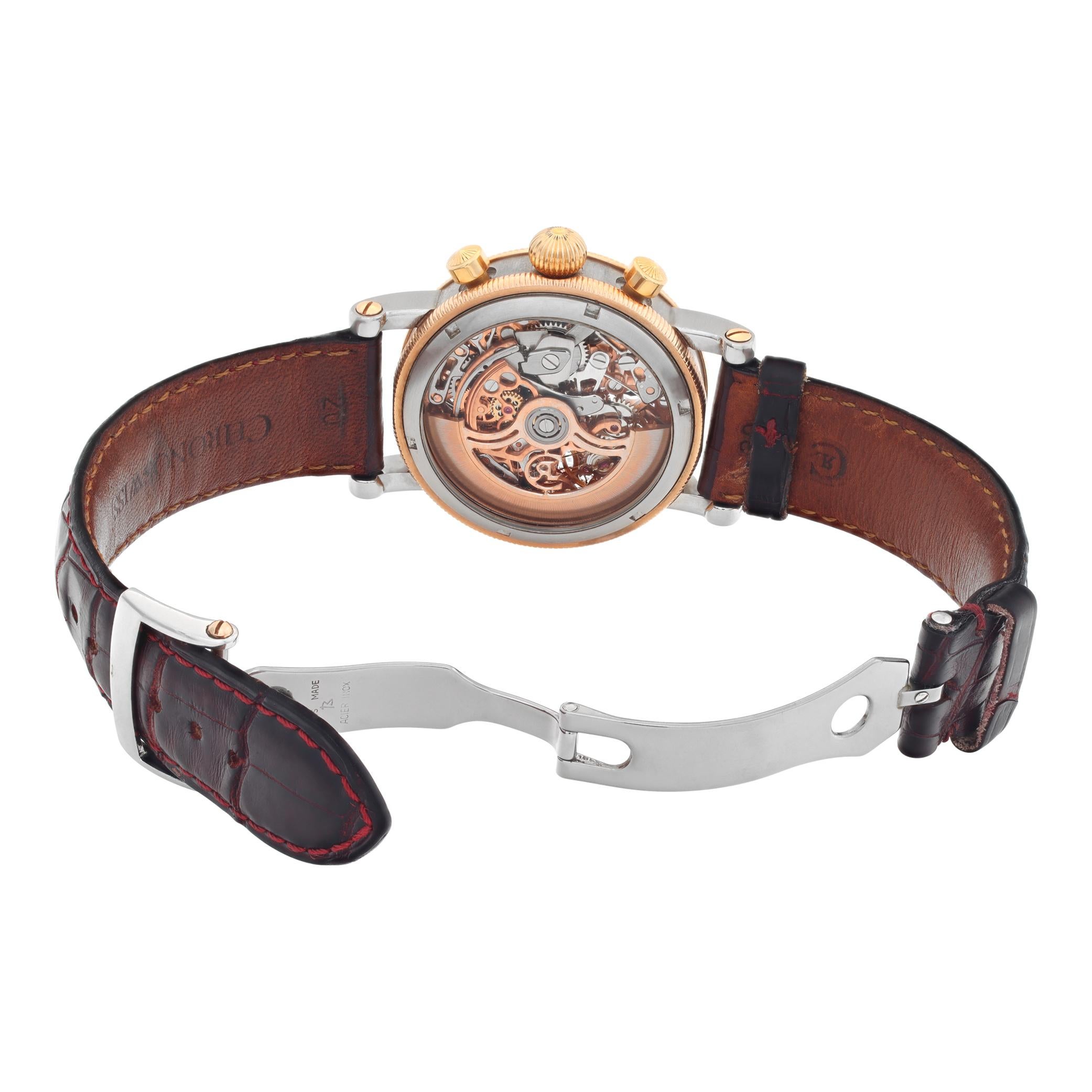 Women's or Men's Chronoswiss Opus 18k gold and stainless steel Automatic Wristwatch Ref ch 7522 R