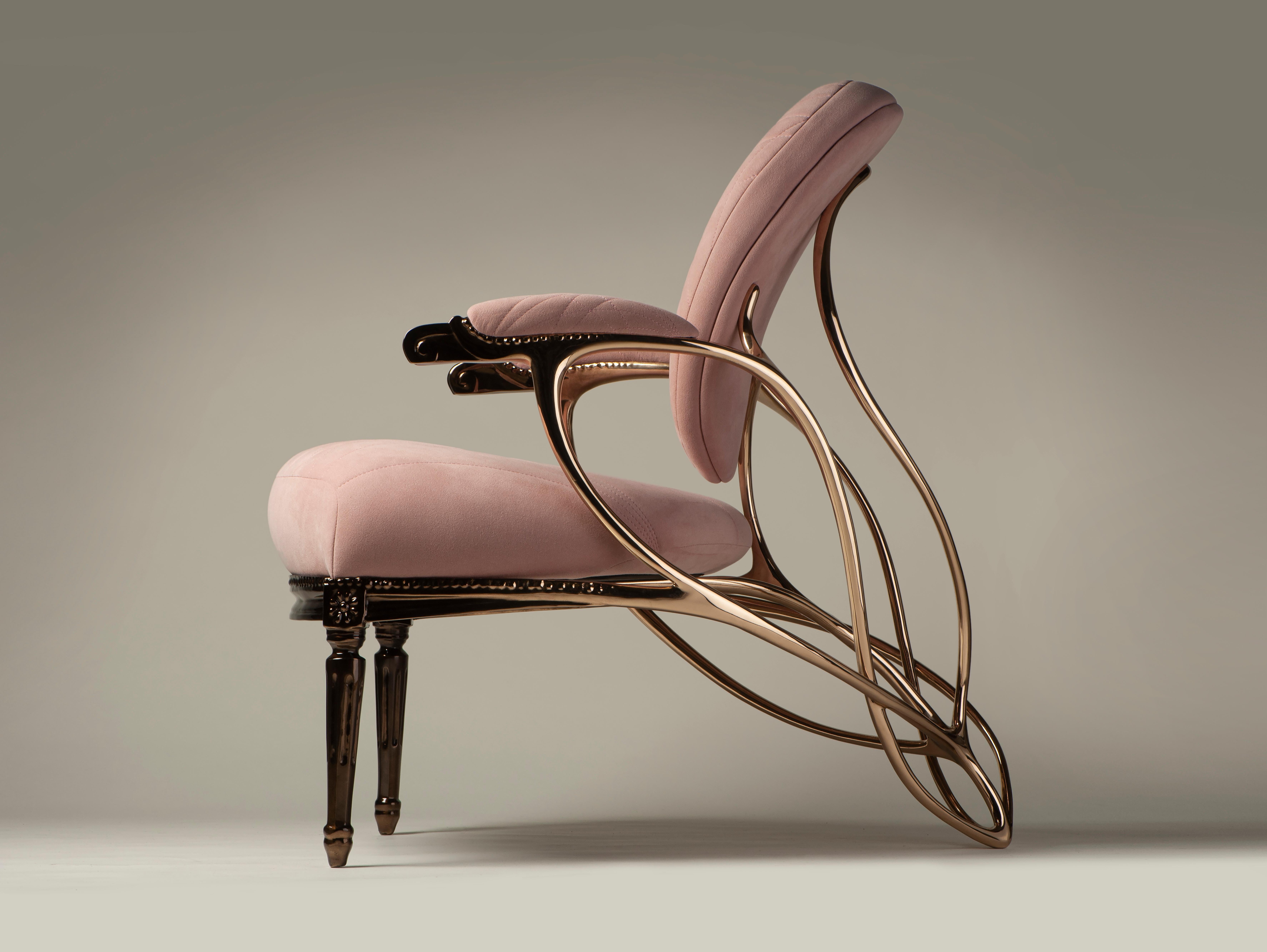 Chrysalide Chair, Solid bronze, Alcantara, 2/12 In New Condition For Sale In Amsterdam, NL