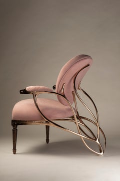 Chrysalide Chair, Solid bronze, Alcantara, 2/12