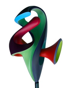 Chrysalis, Abstrakte Skulptur, farbenfrohe, ineinander verschlungene, geometrische Form