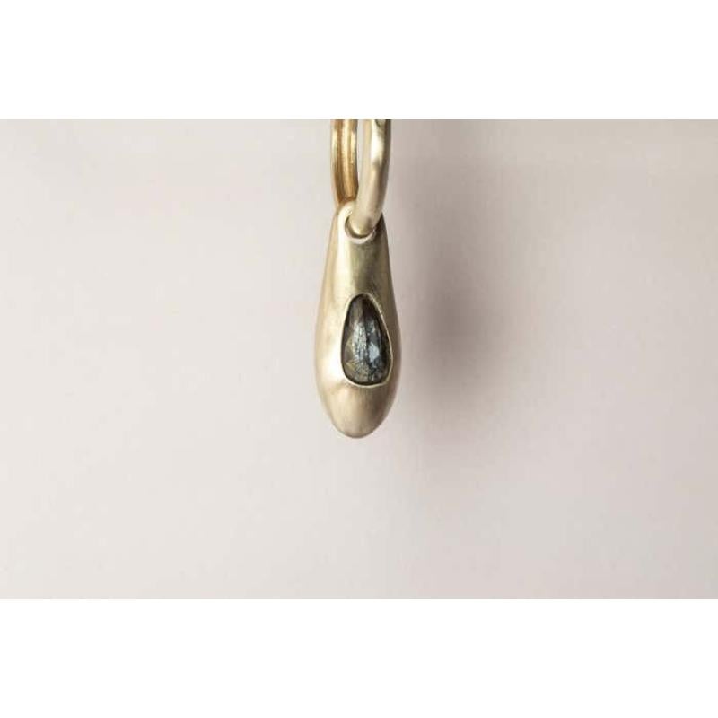 Women's or Men's Chrysalis Earring Single Set (1.2 CT Blue Sapphire Faceted Slab, MA+SAF) For Sale