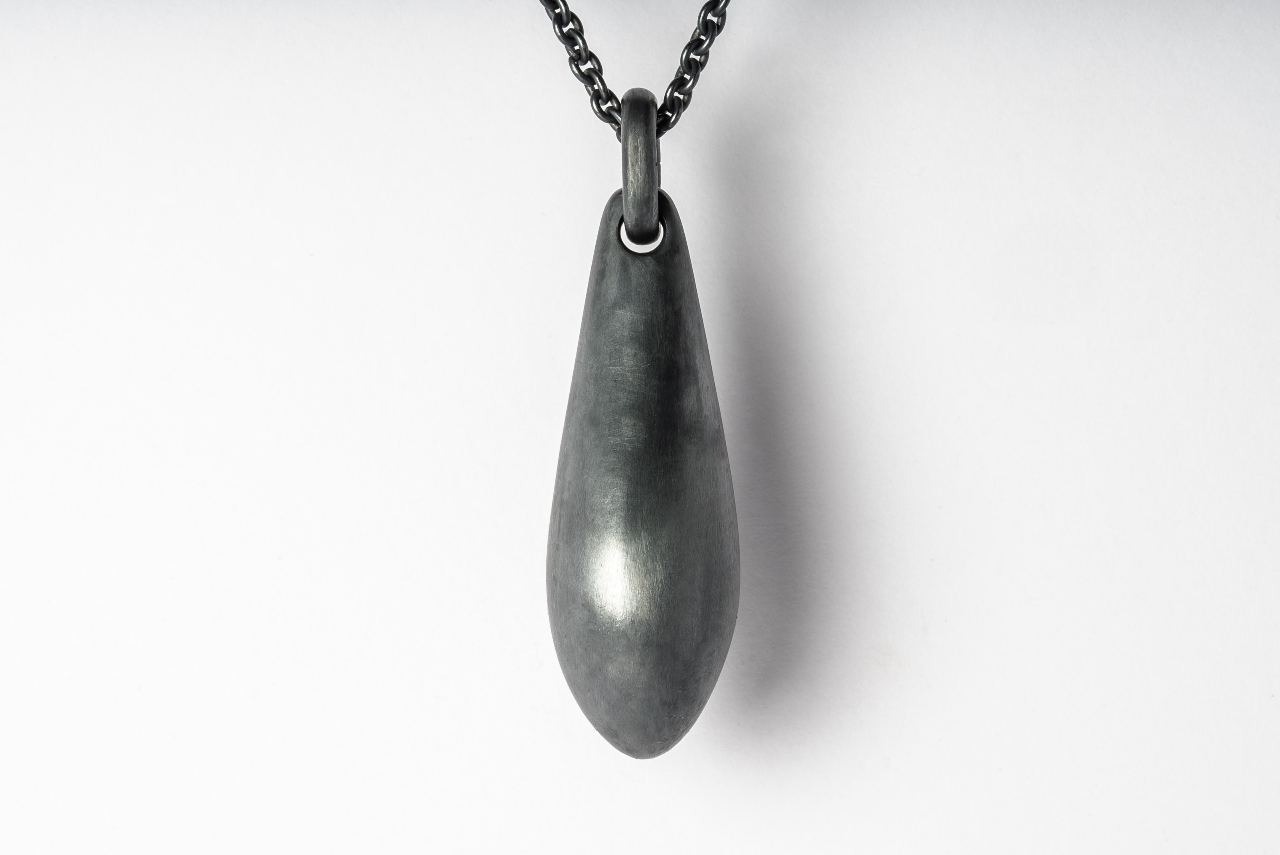 Bead Chrysalis Necklace (Cremaster Emergence, Black Rainbow Pearl, KA+KPRL) For Sale