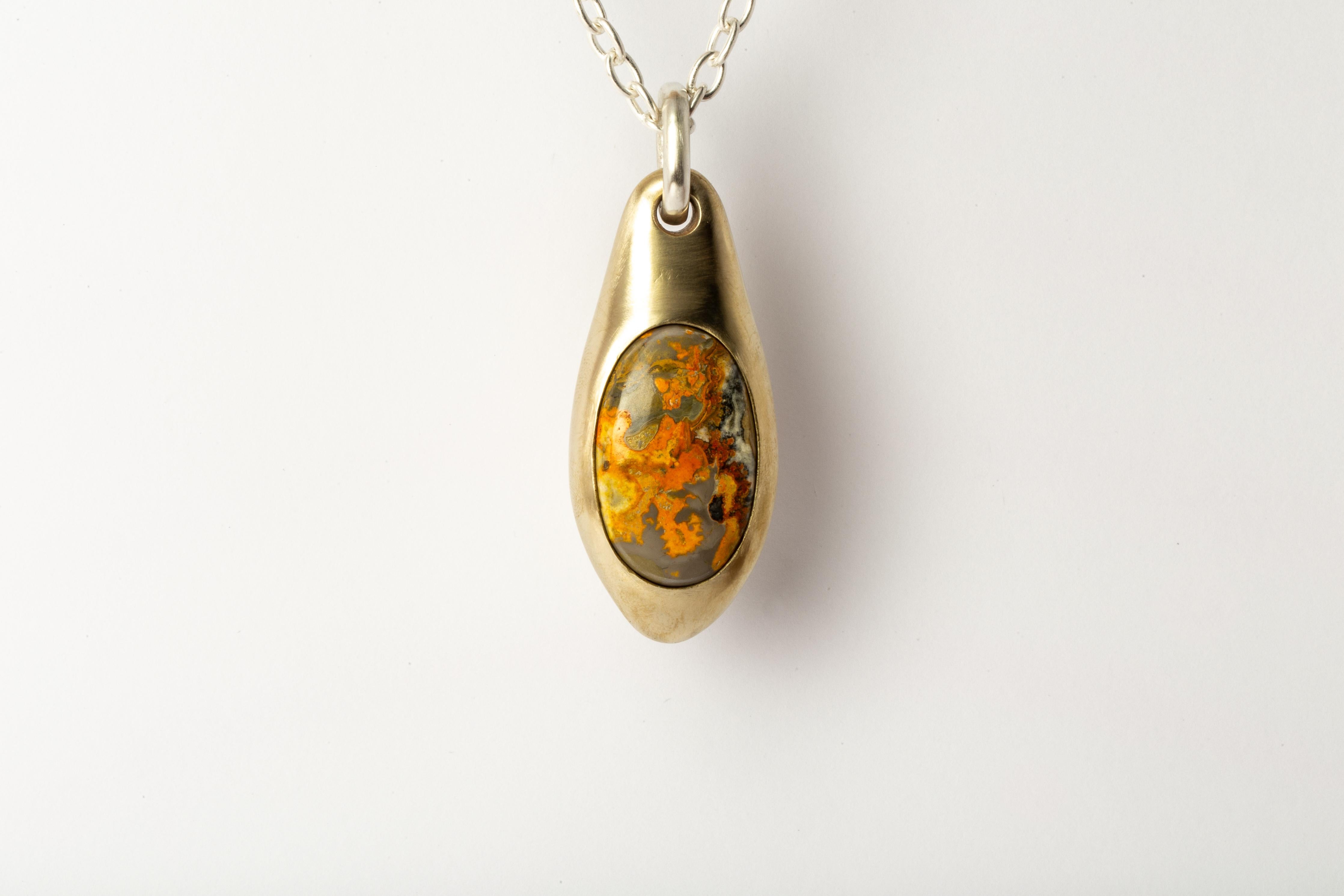 Cabochon Chrysalis Necklace (Cremaster Emergence, Bumblebee Jasper, MR+MA+JAS) For Sale