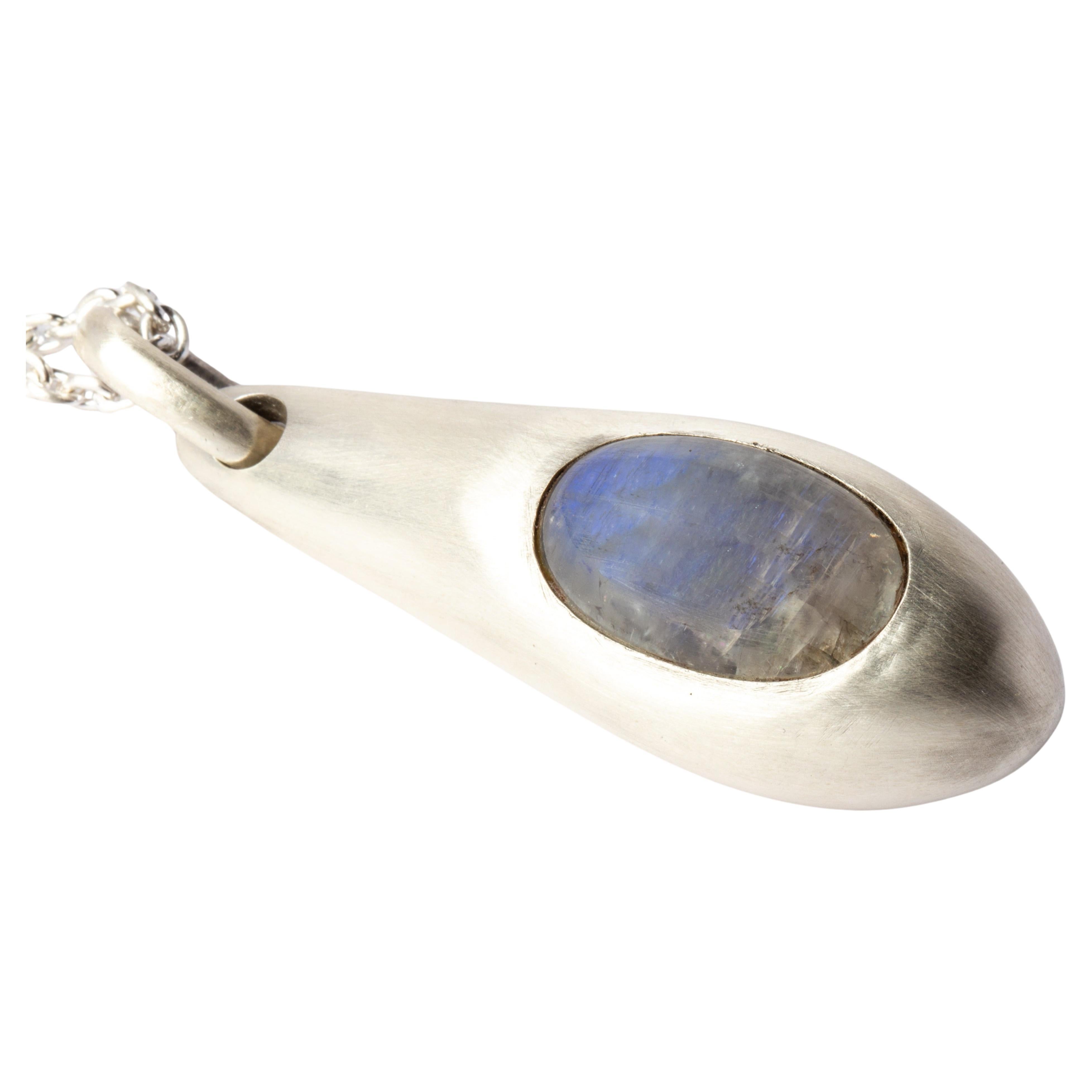 Chrysalis Necklace (Cremaster Emergence, Rainbow Moonstone, MA+RMS) For Sale