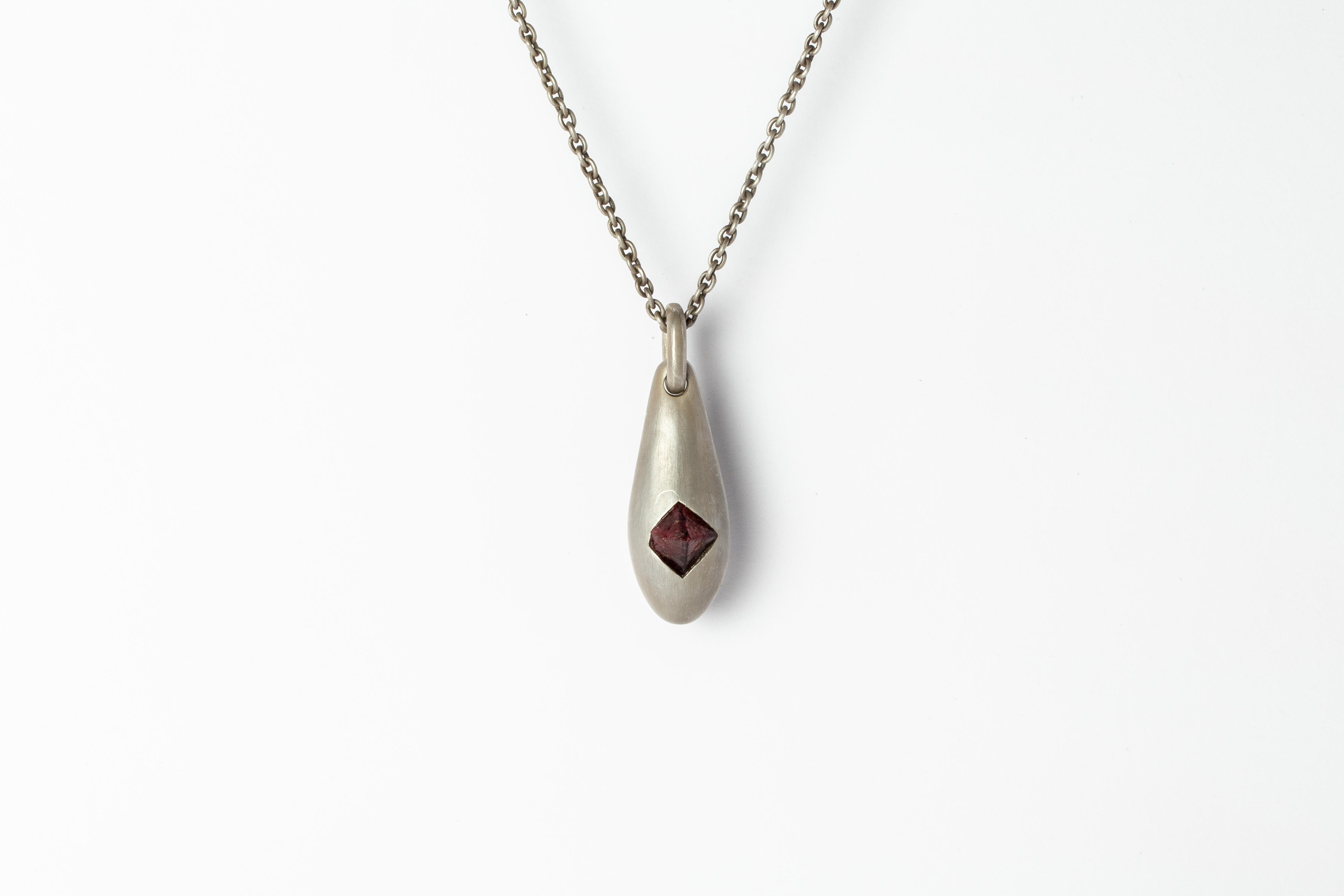 Rough Cut Chrysalis Necklace (Cremaster Emergence, Red Spinel, DA+SPL) For Sale