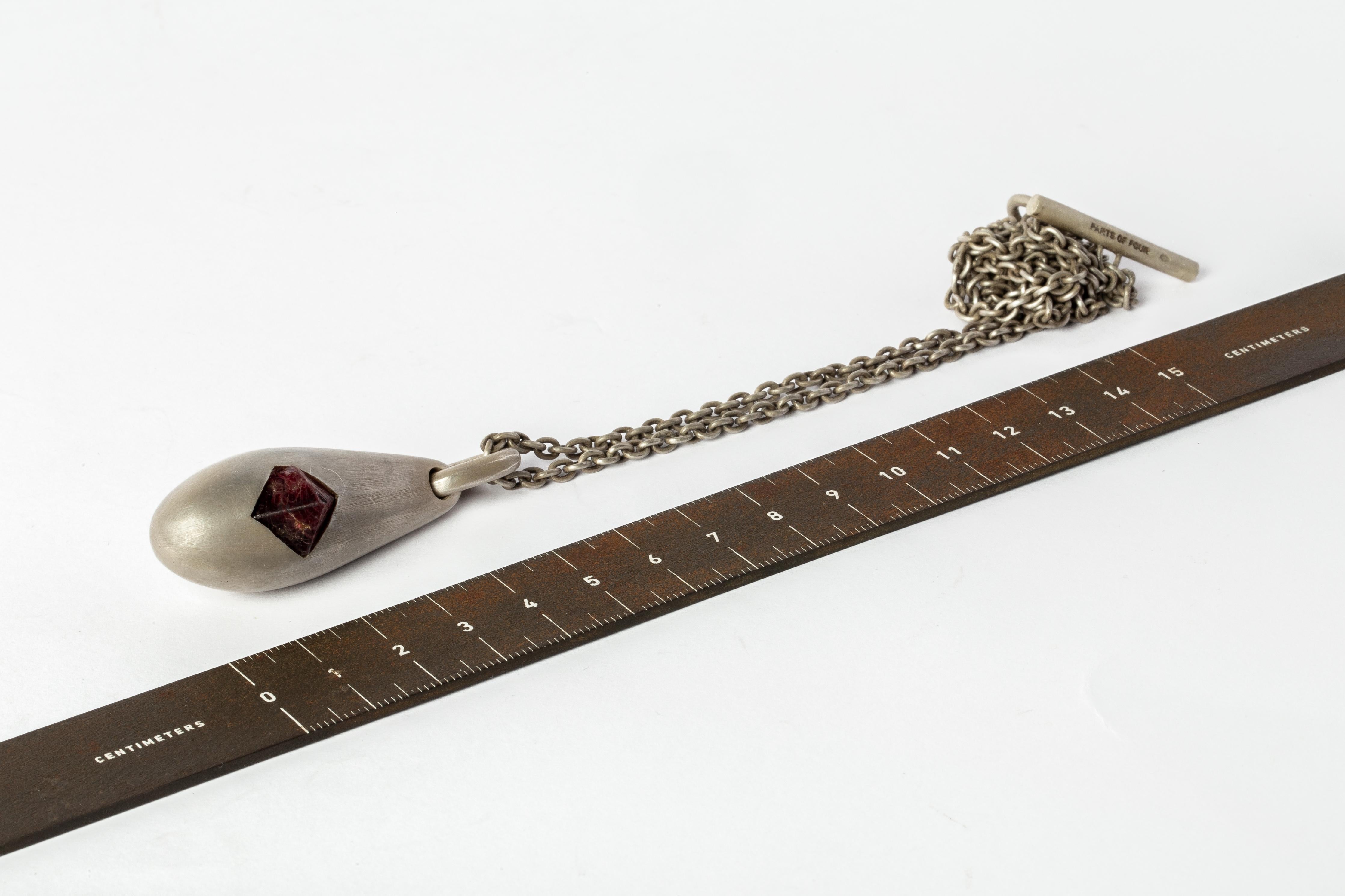 Women's or Men's Chrysalis Necklace (Cremaster Emergence, Red Spinel, DA+SPL) For Sale