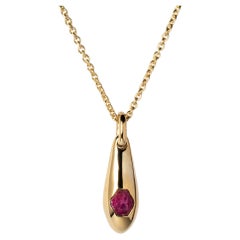 Chrysalis Necklace (Cremaster Emergence, Ruby Slab, YG+YGA+RUS)