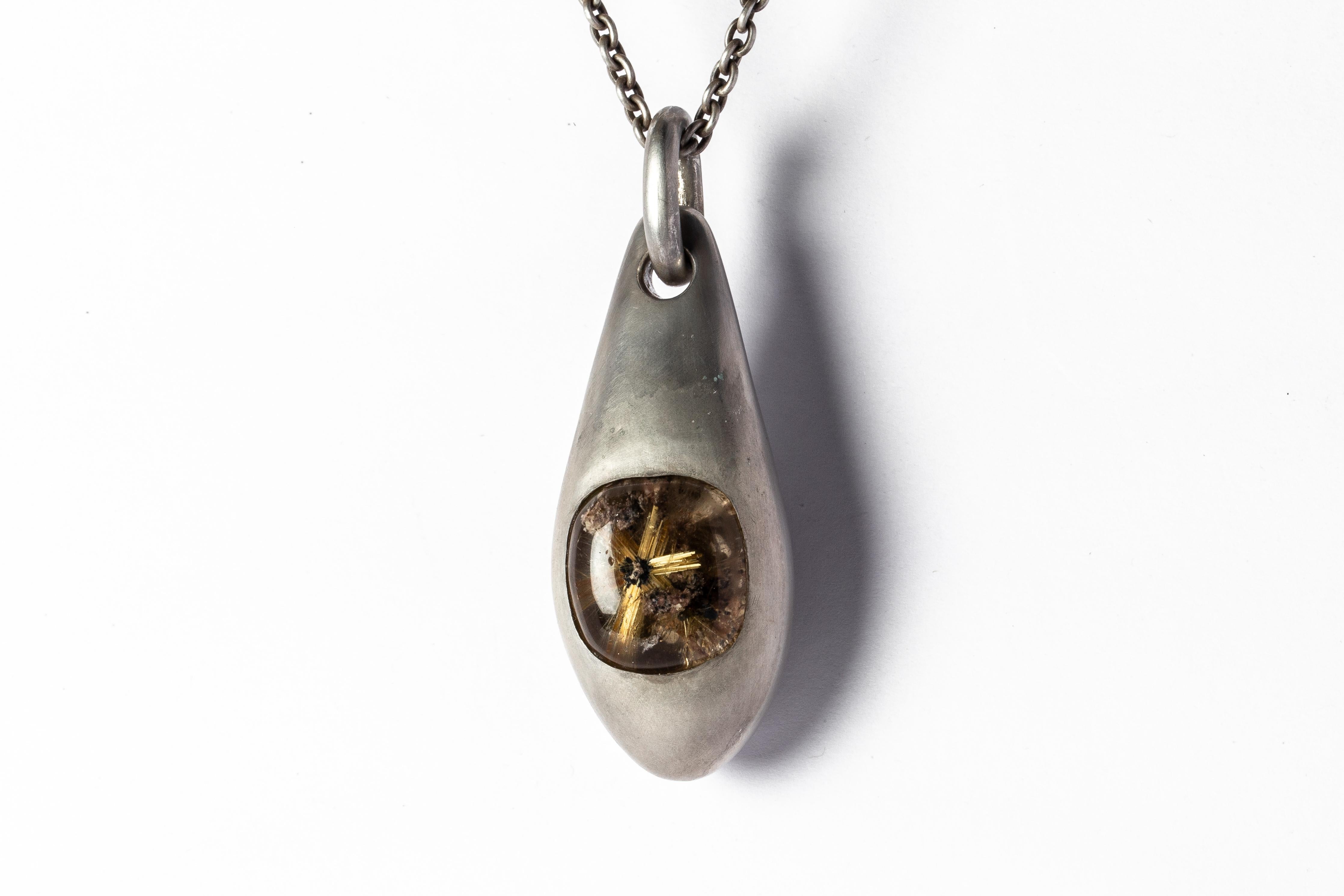 Chrysalis Necklace (Cremaster Emergence, Rutilated Quartz, DA+RQ) In New Condition For Sale In Paris, FR