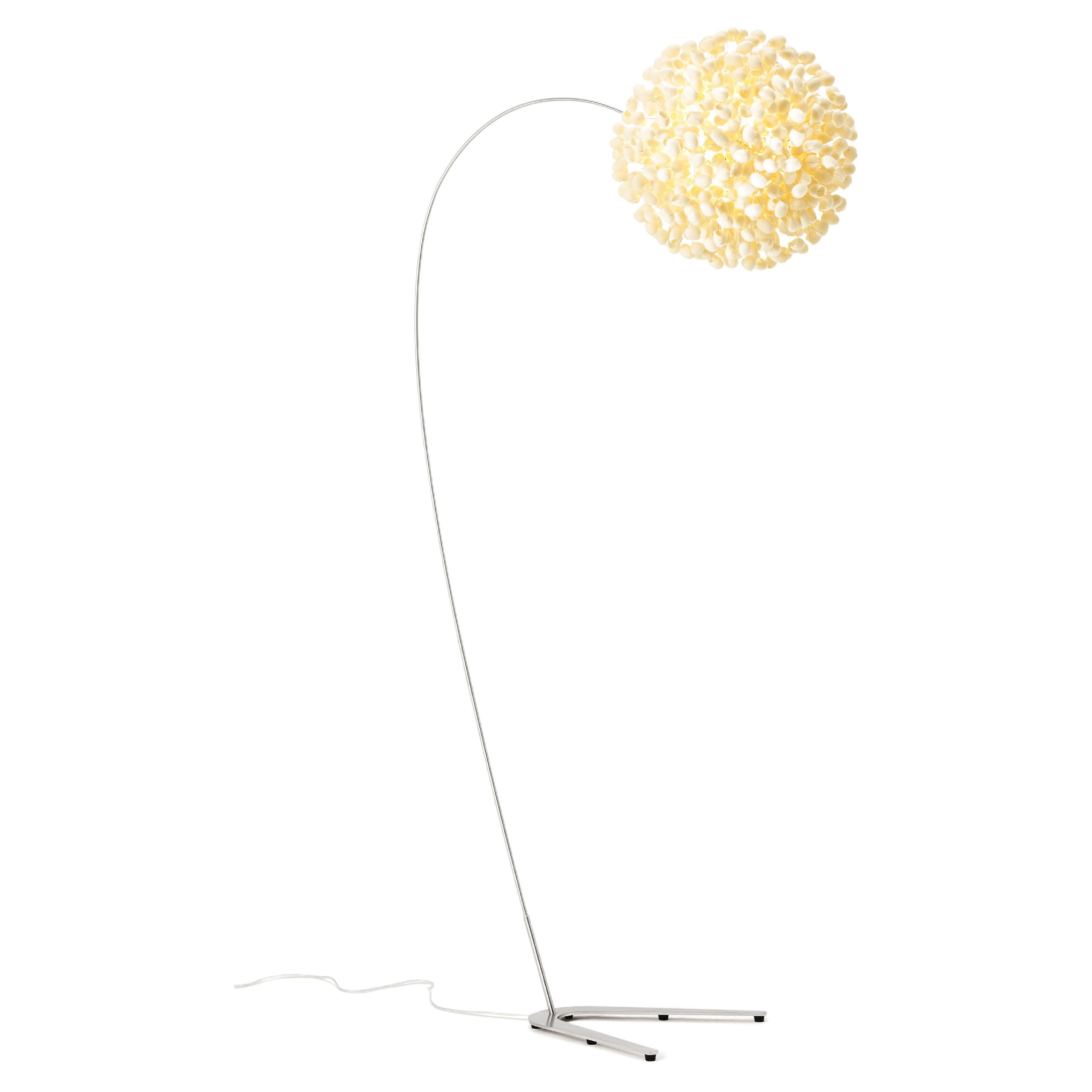 Chrysalis Sky by Ango, Modern Silk Cocoon Floor Lamp For Sale