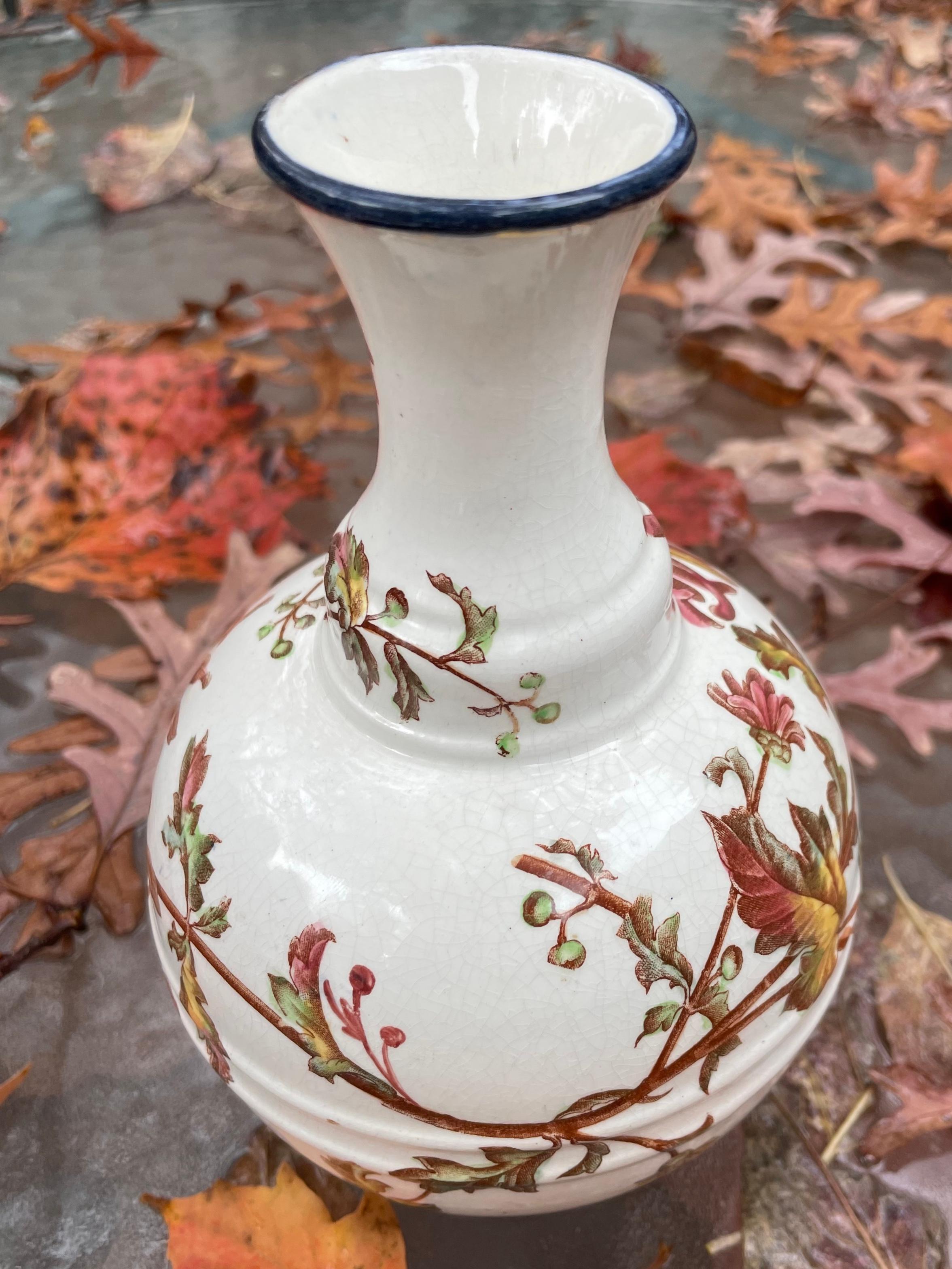 Glazed Chrysanthemum Bud Vase For Sale