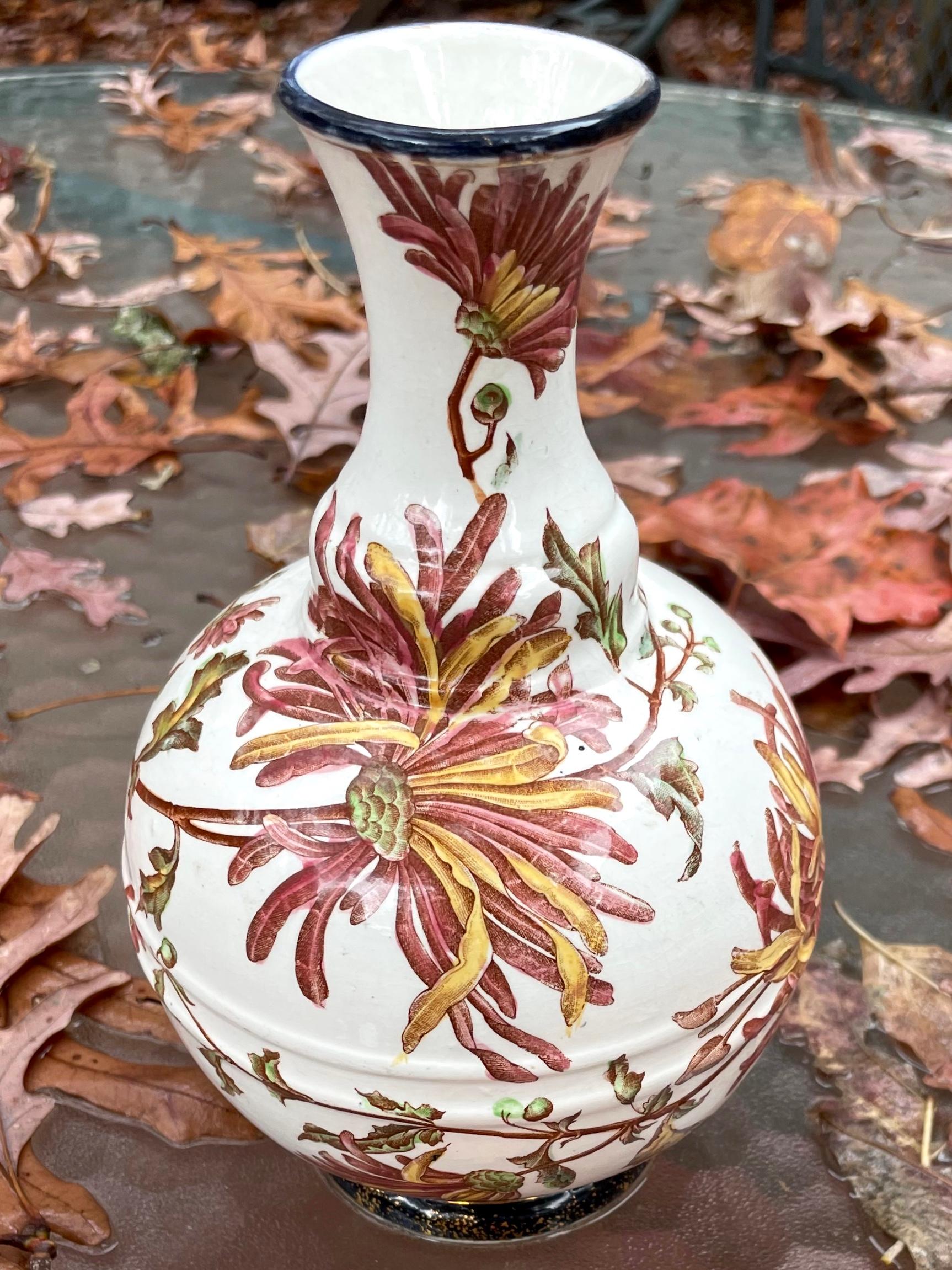 Ceramic Chrysanthemum Bud Vase For Sale
