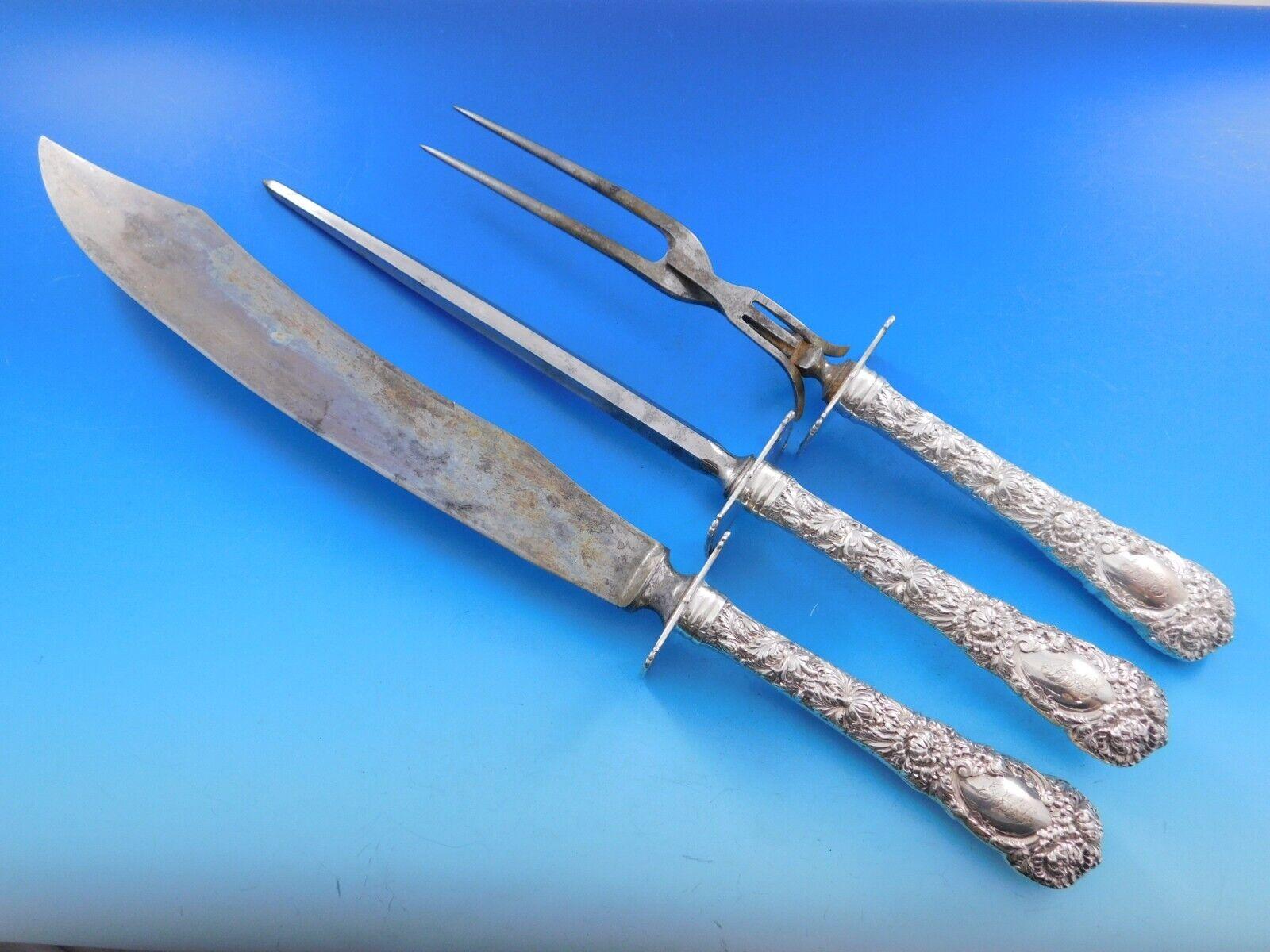 Chrysanthemum by Durgin Sterling Silver Flatware Set for 12 Service 154 Pieces For Sale 8