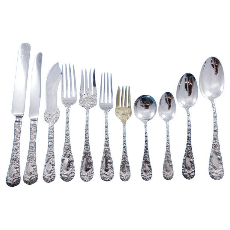 Chrysanthemum by Durgin Sterling Silver Flatware Set Service 135