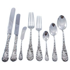 Chrysanthemum by Durgin Sterling Silver Flatware Set Service 98 pieces Dinner