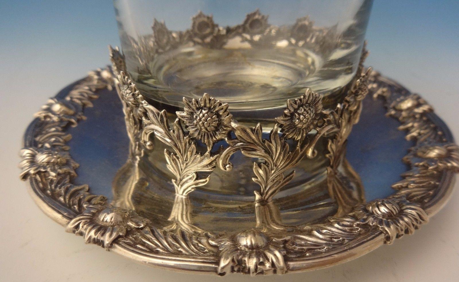 American Chrysanthemum by Tiffany and Co Sterling Beverage Holder Glass & Coaster