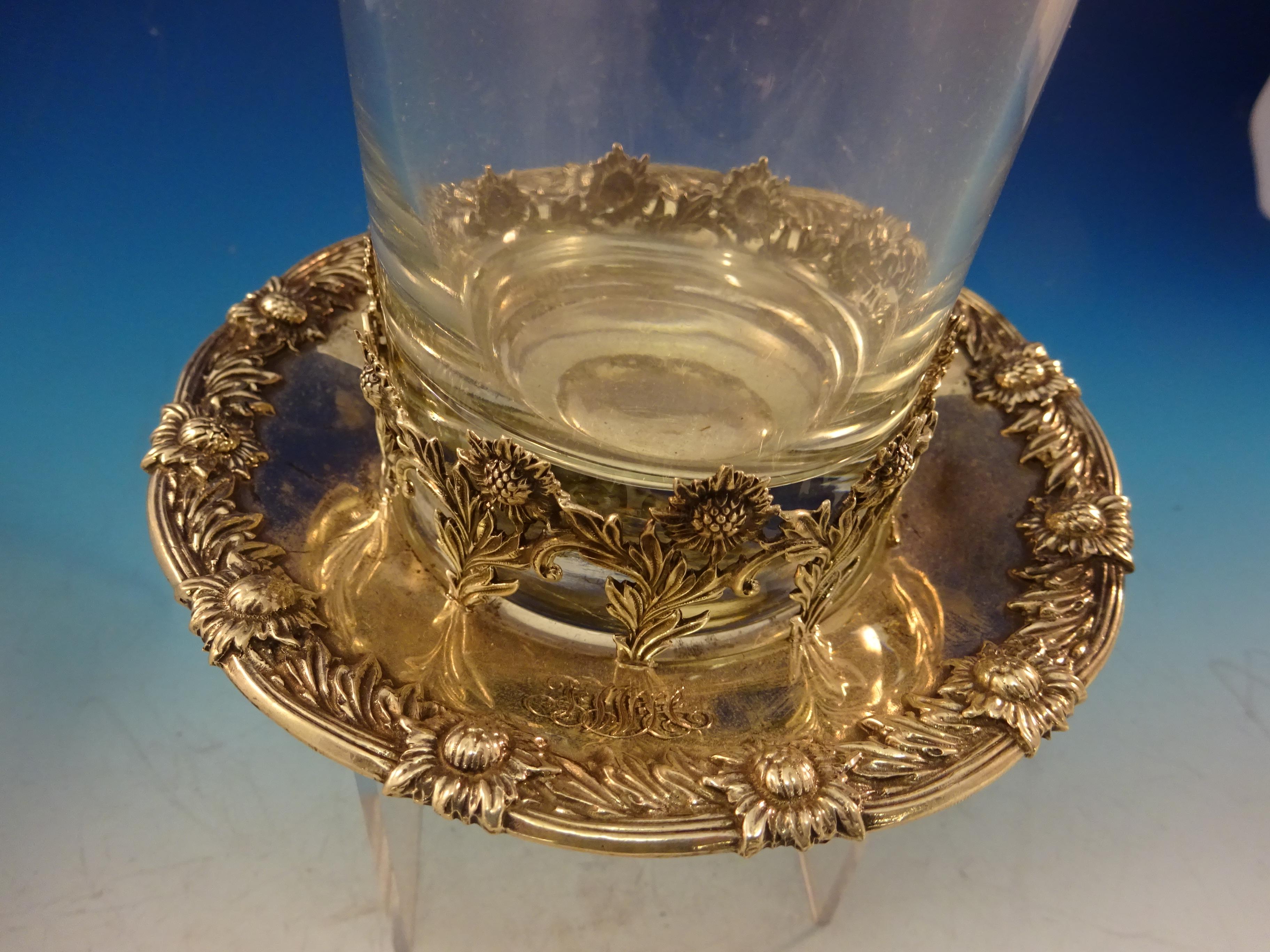 20th Century Chrysanthemum by Tiffany and Co Sterling Beverage Holder Glass & Coaster